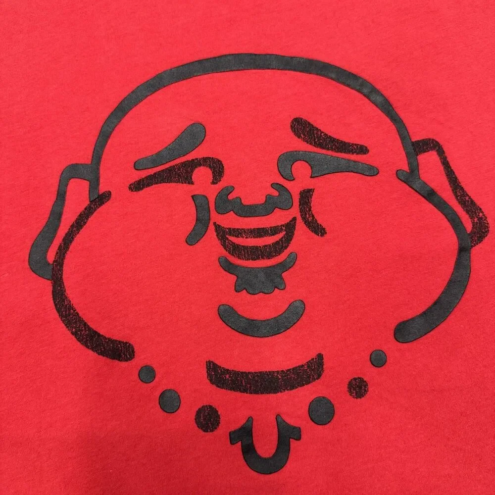 Vintage True Religion Buddha T Shirt Mens XXXL Red Y2K Graphic Tee Rare